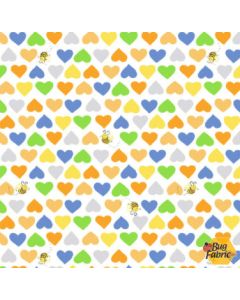 Kitty the Cat: Hearts and Bees -- Susy Bee Fabrics 20208-430 