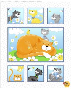 Kitty the Cat: Quilt Panel (1 yard) -- Susy Bee Fabrics 20390-100 