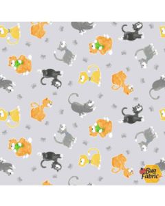 Kitty the Cat: Kittens Light Gray -- Susy Bee Fabrics 20392-150 