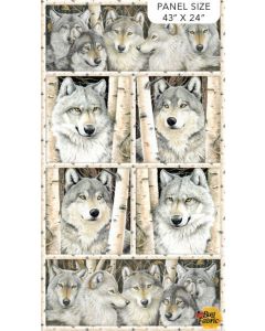 Gray Wolf: Gray Wolf Panel (2/3 yard) -- Northcott Fabrics 24348-94