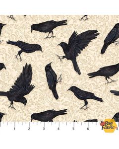Candelabra: Raven Toss Cream Black -- Northcott Fabrics 24763-11