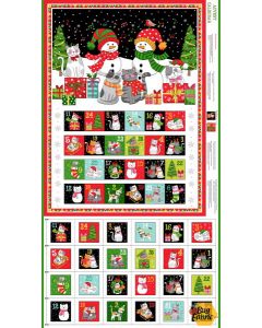Santa Paws: Christmas Advent Calendar Panel (2/3 yard) -- Makower UK tp-2477-1