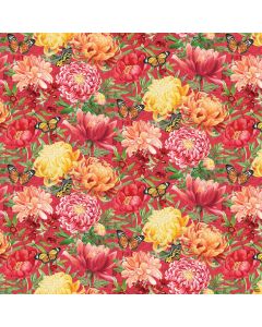 Morning Blossom: Feature Floral Red Multi -- Northcott Fabrics 24917-24