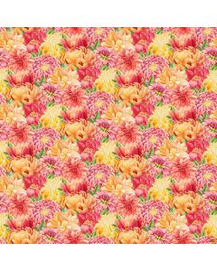 Morning Blossom: Packed Floral Red Multi -- Northcott Fabrics 24920-24