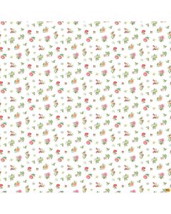 Morning Blossom: Mini Floral Toss White -- Northcott Fabrics 24921-10