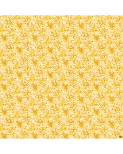 Morning Blossom: Dahlia Toss Yellow -- Northcott Fabrics 24923-52