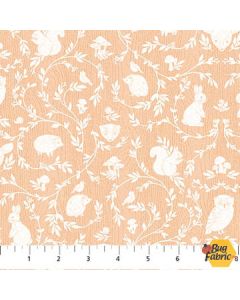 Woodland Adventures: Animals Peach  Toile -- Northcott Fabrics 25269-32