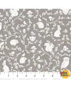 Woodland Adventures: Animals Gray Toile -- Northcott Fabrics 25269-94 