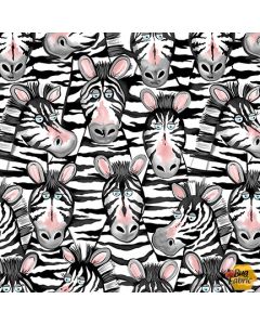 Jungle Buddies: Zebras Lt Gray -- Blank Quilting 2527-90