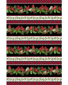 Cardinal Christmas: Cardinal Border Stripe -- Northcott Fabrics 25479-99