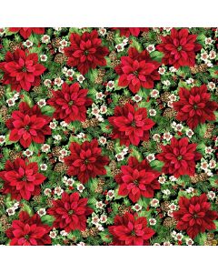 Cardinal Christmas: Poinsettia  -- Northcott Fabrics 25480-99 