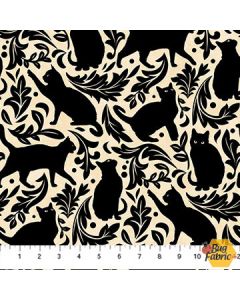 Hallow's Eve: Cat Toile Black/Cream -- Northcott Fabrics 27088-12