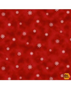 Holiday Happy Place: Small Snowflake Red -- Henry Glass Fabrics 295-88 