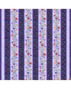 Fairytale Forest: Border Stripe Lilac -- Henry Glass Fabrics 3020-55 lilac 
