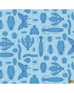 Bug Bug Bug: Monotone Bugs Light Blue - Henry Glass Fabrics 3256-17 light blue