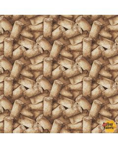 After Five: Packed Corks -- Henry Glass Fabrics 342-33 brown