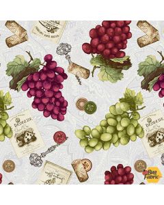 After Five: Tossed Wine Grapes -- Henry Glass Fabrics 343-86 multi