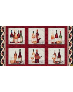 After Five: Wine 6-block Panel (2/3 yard) -- Henry Glass Fabrics 348-89 multi