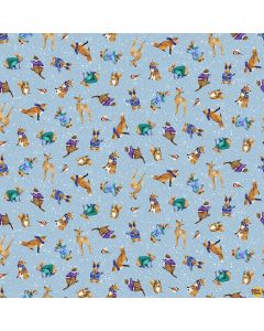 Flurry Friends: Forest Critters Allover -- Henry Glass Fabrics 355-11 blue