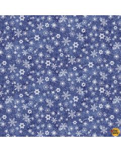 Flurry Friends: Snowflakes Navy -- Henry Glass Fabrics 359-77 navy - 26" remaining