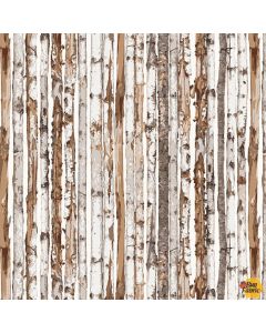 Woodland Whispers: Birch Tree Stripe -- Henry Glass Fabrics 433-39 - 2.5 yards remaining