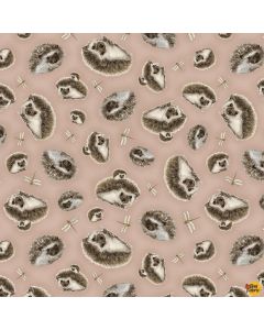Little Ones: Tossed Hedgehogs -- Henry Glass Fabrics 449-33 beige