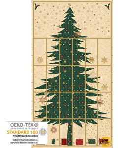 Star Sprinkle: Christmas Tree Cream Advent Calendar Panel (2/3 yard) -- Stof Fabrics 4595-290