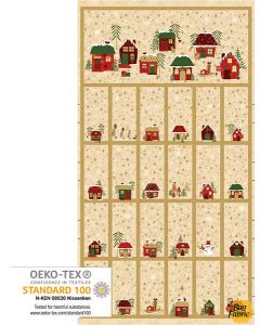 Star Sprinkle: Houses Cream Advent Calendar Panel (2/3 yard) -- Stof Fabrics 4595-291 - 1 remaining