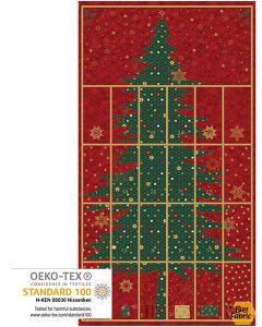 Star Sprinkle: Christmas Tree Red Advent Calendar Panel (2/3 yard) -- Stof Fabrics 4595-482 