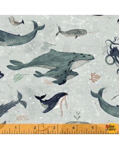 Whale Tales Essentials: Whales Surf -- Windham Fabrics 52099d-2