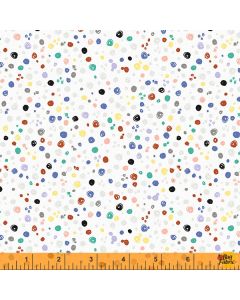 A is for Animals: Scribble Dots White -- Windham Fabrics 52978-4