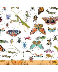 Deep Forest: Insects White -- Windham Fabrics 52992d-2
