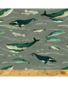 Land and Sea: Faroe Whale Stormy  - Windham Fabrics 53277d-2