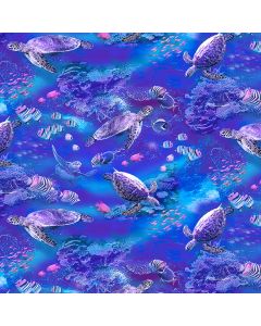 Reef Life: Sea Turtle Allover Purple -- Studio E 5751-58