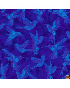 Hummingbird Heaven: Hummingbird Allover Royal -- Studio E Fabrics 5771-77