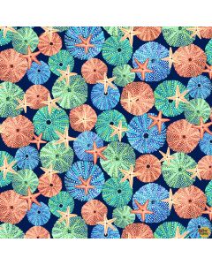 Deep Blue Sea: Urchins Indigo -- Studio E Fabrics 5787-77 indigo
