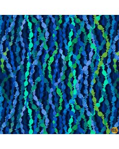 Deep Blue Sea: Sea Grass Indigo -- Studio E Fabrics 5788-77 indigo