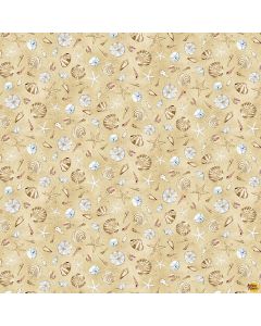 Beach Bound: Tossed Seashells Beige -- Henry Glass Fabrics 602-44 beige