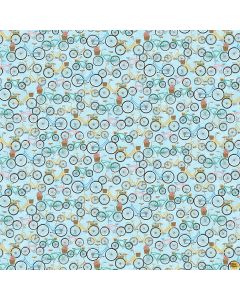 Beach Bound: Bicycles -- Henry Glass Fabrics 604-11 blue