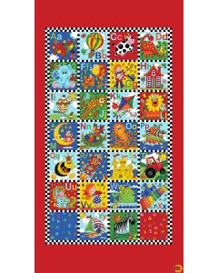 Alpha-Babies: Alphabet Panel (2/3 yard) - Henry Glass Fabrics 624p-88 multi