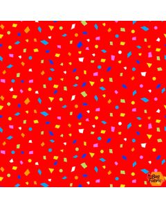 Party Time: Tossed Confetti Multi/Red -- Studio E Fabrics 6646-87