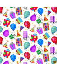 Party Time: Tossed Gifts & Balloons -- Studio E Fabrics 6648-87
