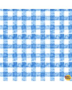 The Very Hungry Caterpillar Picnic: Blue Gingham - Andover Fabrics A-180-b
