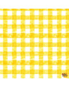 The Very Hungry Caterpillar Picnic: Yellow Gingham - Andover Fabrics A-180-y