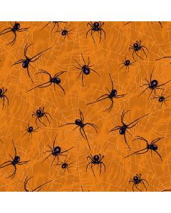 Mystery Manor: Spiders Orange - Andover Fabrics A-200-o