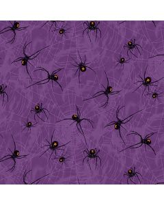 Mystery Manor: Spiders Purple - Andover Fabrics A-200-p - 3 yards 4" remaining