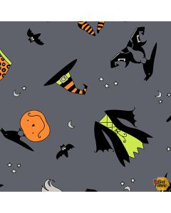 Hocus Pocus: Halloween Tossed Wardrobe Cauldron -- Andover Fabrics a-209-c