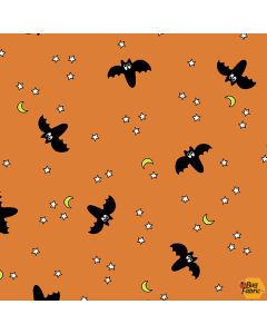 Hocus Pocus: Halloween Bats Pumpkin -- Andover Fabrics a-212-o