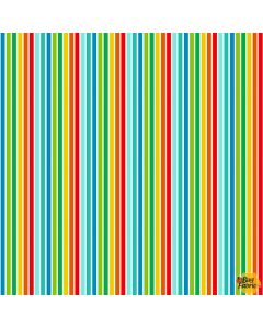 Furry Friends: Colorful Stripe -- Makower UK tp-2544g
