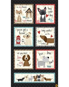 Paw-sitively Awesome Dog: Block Panel (2/3 yard) - Studio E Fabrics 7455p-99